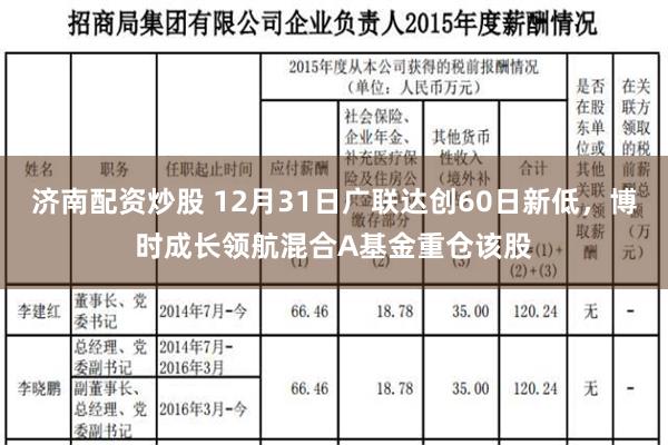 济南配资炒股 12月31日广联达创60日新低，博时成长领航混合A基金重仓该股