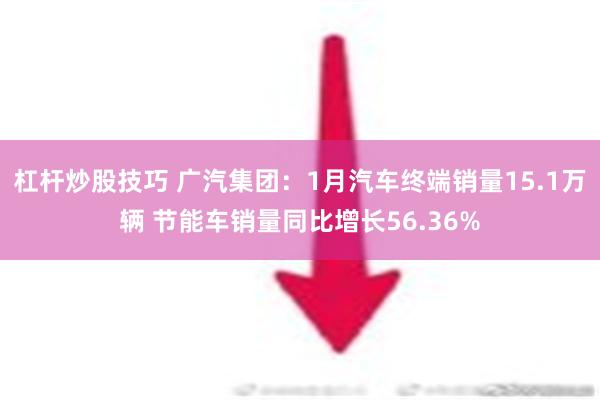 杠杆炒股技巧 广汽集团：1月汽车终端销量15.1万辆 节能车销量同比增长56.36%